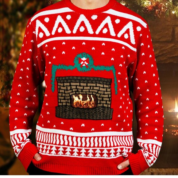 NWT Crackling Fireplace Sweater - XXL - Picture 1 of 8